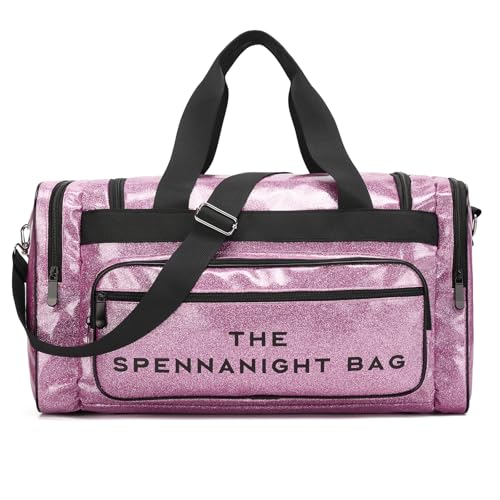The Spennanight Bag Bling Glitter Cute Travel Duffle Sports Tote Gym Shoulder Luggage Weekender Overnight Says Spend the Night Hoe Carry on Bags for Women