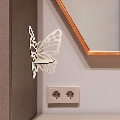 NULYLU Étagère Murale d'angle en Bois, Forme Aile, Rangement – vue 8