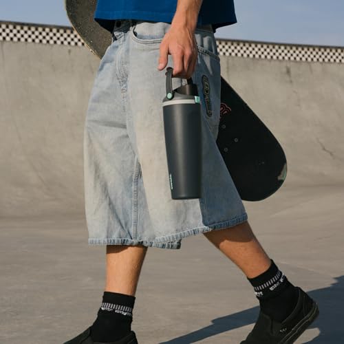 Image of Owala FreeSip Sway Insulated Stainless Steel Water Bottle with Two-Way Spout, Built-In Straw and Bucket Handle, Made for Travel, School, and Sports, 30oz, BPA Free, Leak Proof, Foggy Tide