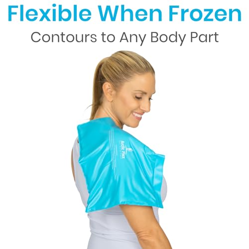 Arctic Flex Ice Packs for Injuries Reusable (24" x 11") - Flexible Hot Cold Packs - Therapy Gel Ice Wrap With Straps - Ankle, Elbow, Knees, Foot, Hip Arm, Back Pain Relief Compress Medical Freezer Pad