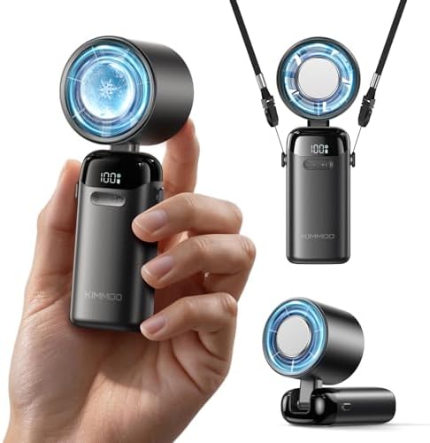 KIMMOO Handheld Portable Turbo Fan with Ice Cooler, Powerful 2100...