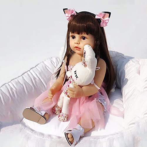 دمية ريبورن للاطفال حديثي الولادة تشبه الطفل الحقيقي من السيليكون الناعم مقاس 56 سم مع ملابس للدمية ولعبة مخملية لسن 3 سنوات فما فوق من بيونتي (طراز C)