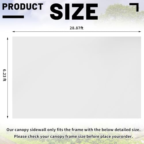 SmoothNovelty 1 Set Canopy Tent Sidewalls for 10 x 10 Tent 300D Waterproof UV Protection Silver Coated Shades Sun Wall with Black Bag, Canopy Not Included, Total 28.9 x 6.2 ft(White) by SmoothNovelty - Used condition - Image 2