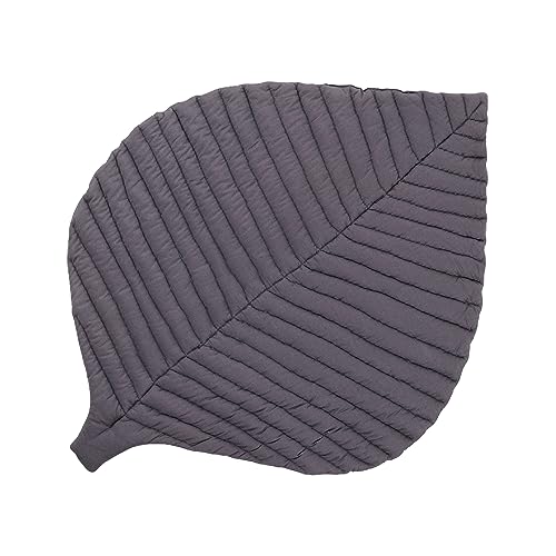 Image of Toddlekind 100% Organic Cotton 45.7" x 34.3" Multifunctional Leaf Mat, Décor, Office, Bedroom, Non-Toxic, Odorless Baby/Toddlers, for All Ages, Anchor (Grey/Black)