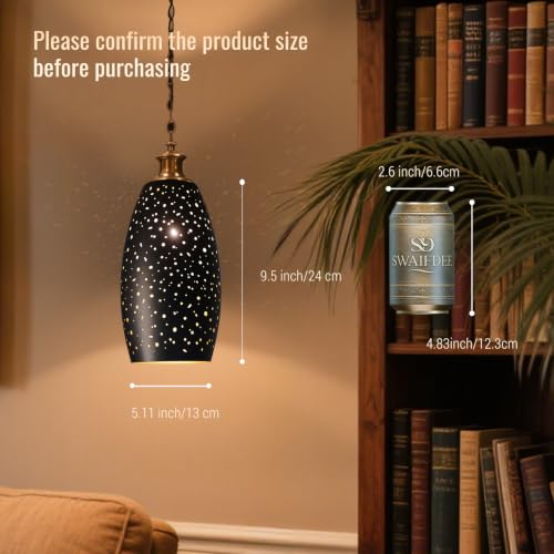 9.45" H × 5.12"Dia Laser Cut Small Metal Pendant Lamp Shade, UNO Fitter. - image 3
