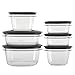 Rubbermaid Premier Easy Find Lids Meal Prep and Food Storage Containers, Set of 6 (12 Pieces Total), Grey |BPA-Free & Stain Resistant