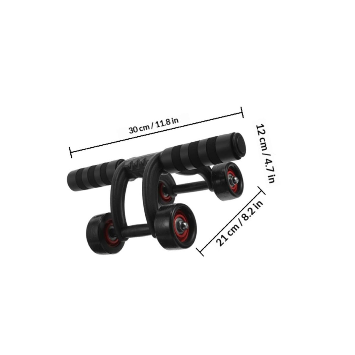 Cabilock Rodillo de Aptitud Abdominal Rodamiento, Rueda Negra ABS para