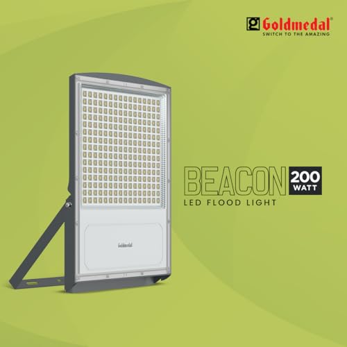 Image of Goldmedal Beacon 200W LED Flood Light - Cool Daylight (6500K) | Rating IP66 | Suitable for Outdoor Application |Long Lifespan | Eco-Friendly & Energy Efficient | (Pack of 1)