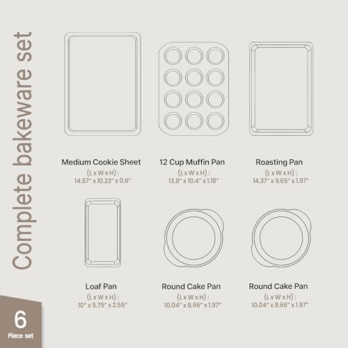 44% Off Bakken 6-Piece Non-Stick Baking Set - Carbon Steel Bakeware
