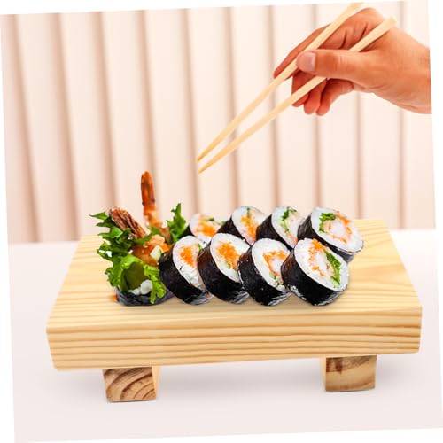 Bandeja para Sushi de Bambú PRETYZOOM miniatura 6