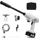 Kalopsia Hidrolimpiadora Bateria De Alta Presión: Potente 725PSI con Boquilla Multidireccional 360°- Batería 21V 4.0Ah - para Limpieza Coche y Hogar Familiar- para Usuarios Domésticos y Camping