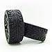 EYESKY RC 1/8 Scale On-Road Vehicles Wheel Rim Rubber Tires Black 17mm Hexagonal Joint H Thread Pattern for On-Road Touring Car 4 PCS