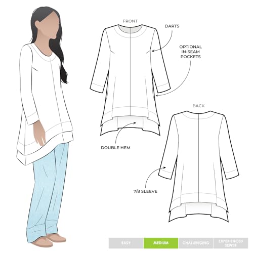 Style Arc Sewing Pattern - Daisy Designer Tunic (Sizes 18-30)