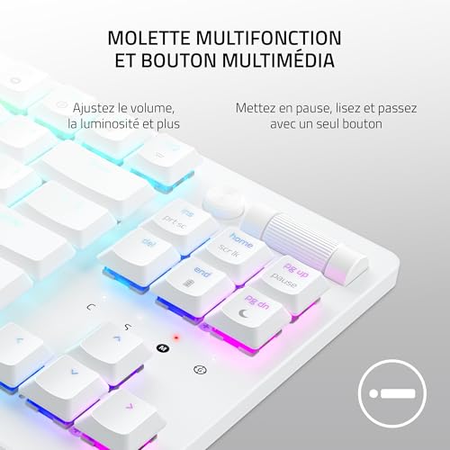 Razer DeathStalker V2 Pro Tenkeyless Switches Rouges Clavier Gamer Optique Sans Fil à Profil Bas Switches Optiques Linéaires et Silencieux Sans Fil HyperSpeed Bluetooth Clavier US | - vue 7