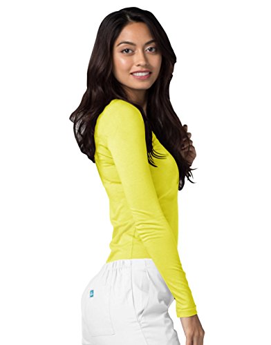 Adar Underscrubs for Women - Long Sleeve Underscrub Comfort Tee - 2900 - Citron - M