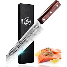 TOMBRO Chef Knife, 8.15" Forged Bunka Sashimi Knife, High Carbon Steel Kiritsuke Kitchen Knife with Octagonal Wooden Handle Professional for Cooking in Kitchen, Restaurant
