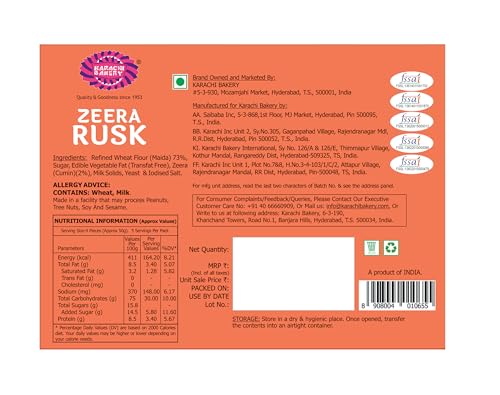 Image of Karachi Bakery Zeera Rusk 250g | Tea Time Snack | Crispy | Delicious