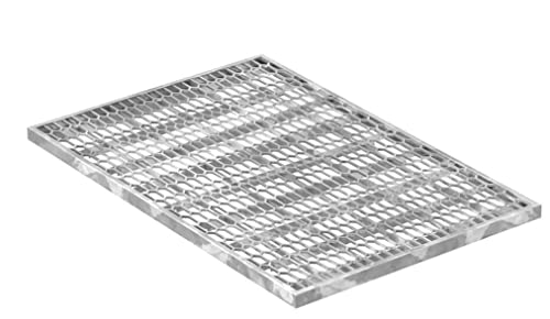 Fenau | Caillebotis/Grille de métal déployé - Dimensions: 390 x 590 x 20 mm - galvanisée, cadre: 400 x 600 x 23 mm)