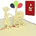 Produktbild LINPopUp®, POP UP 3D Karte Glückwunschkarte Geburtskarte Kinderwagen frischgebackene Mama (94)