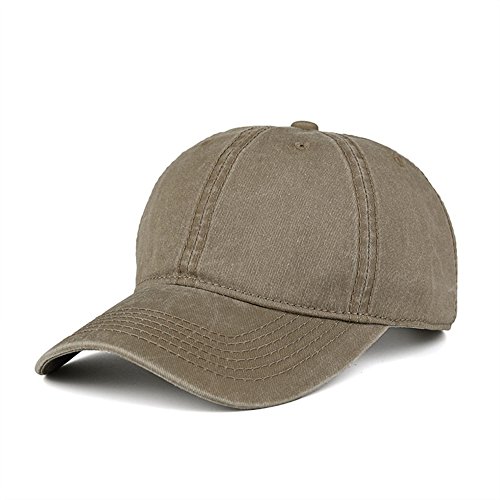 CANCA Vintage Washed Dyed Cotton Twill Low Profile Adjustable Baseball Cap (Light Khaki)