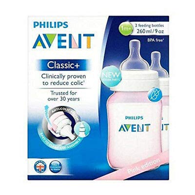 Philips Avent SCF564/27 Classic+ 2 Feeding Bottles 260ml - Pink Edition