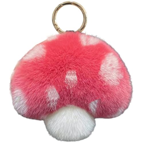 Image of Muteitt Cute Mushroom Keychain Funny Keyring Plush Mushroom Pendant Key Chains Kawaii Bag Charm Ornaments Car Keyring Pendant for Purse Handbag
