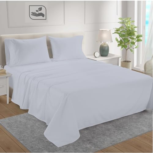 CharlottelyHues 800 Thread Count Sheet Sets 4 Piece 100% Egyptian Cotton Sheets 18\" Deep Pocket Luxury Hotel Quality Long Staple Sateen Weave Breathable, Durable & Cooling Sheets - Queen (Silver)