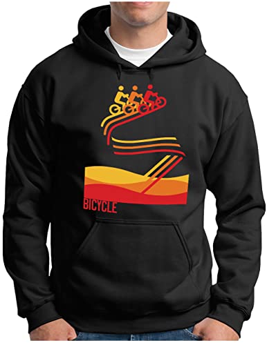 Sweat à capuche de vélo rétro OM3 pour hommes en taille XXXXL noir