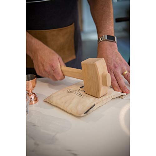 Viski Professional Lewis Bag And Mallet Bartender Kit & Bar Tools Kitchen Accessory 12", Ice Bag & Mallet #TOP6
