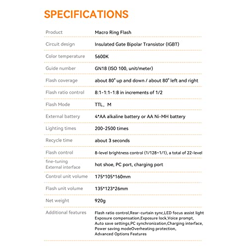 Yongnuo Yn14Ex Ii S Led Macro Ring Flash For Sony Cameras, Ttl, Gn18@100M With 7 Adapter Rings, Lcd Screen And Led Light #TOP3