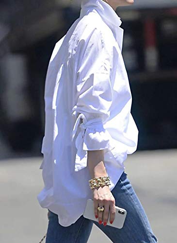 Women Sexy Solid Casual Stand Collar Long Sleeve Blouses (x-Large, White) steampunk buy now online