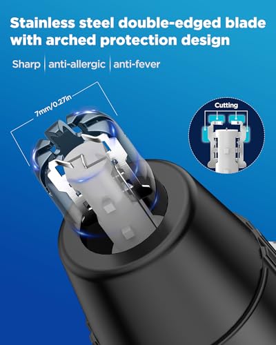 Nose Hair Trimmer for Men,3 in 1 USB Nose Trimmer with LED Battery Display,Painless Dual Edge Blades Nasal Hair Trimmers for Men,Eyebrow Razor,Ear Facial Hair Remover,IPX7 Waterproof,Easy Cleansing - Image 3