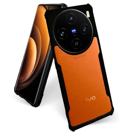 Image of AIBEX Crystal Clear Back Cover Case for Vivo X100 5G | 360 Degree Protection | Shock Proof Design | Transparent Back Cover Case (PC & TPU, Black Bumper)