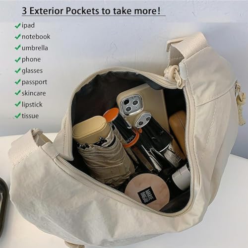 Preferable Crossbody Bag, Women's Fashion Plain Color Nylon Crossbody Bag, Nylon Crescent Bag, Women's Casual Sling Purse3