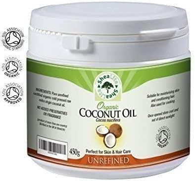 SheaLite Coconut Oil Organic Unrefined - 100% Extra Virgin Cold Pressed, Pure, Raw & Natural Uses - Perfectly Best Health Benefits for All Skin and Hair | Certified Organic by Soil Association