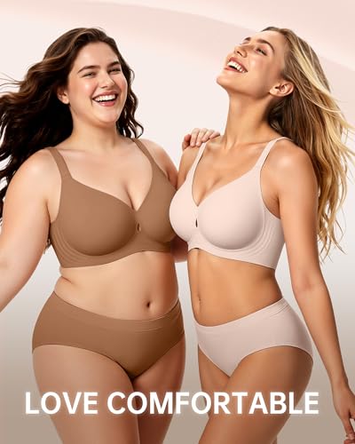 Image of LetsJoli Wireless Bras for Women No Underwire Jelly Bras Seamless Push Up Full Coverage Bralettes Comfortable Everyday Bra