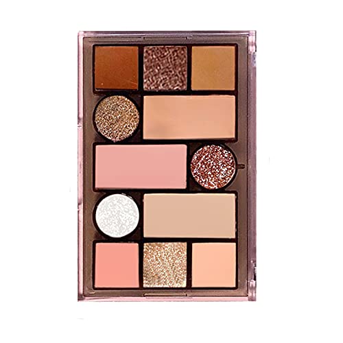 High Pigmented Naked Eyeshadow Palette Natural Naked Smokey Makeup Warm Neutrals 12 Shades, Ultra-Blendable Nude Matte Shimmer Matallic Long Lasting Waterproof Eye Shadow Palette (Pink Cherry Eyeshadow Palette)