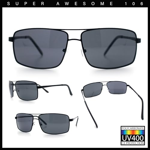 True Dad Shade Manly Rectangle Air Force Navigating Officer Metal Sunglasses2