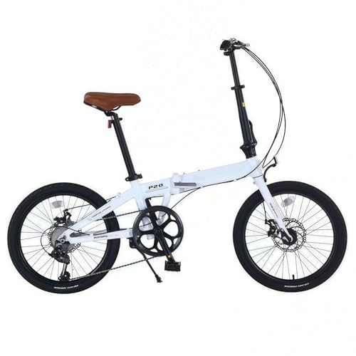 Bicicleta Plegable De 20 Pulgadas Y 7 Velocidades, Construcción Ultraligera De Aleación De Aluminio,Adecuada para Desplazamientos Diarios Tanto para Hombres como para Mujeres. White