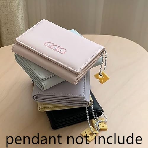 Mini 3 Folds Money Coin Purse Cheese Pendant PU Leather Credit Card Holoder INS Style Wallet Money Bag for4