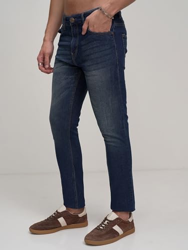 Image of Highlander Men's Straight Fit Jeans | Mid Rise | Stretchable | Sleek & Contemporary | Designed for Comfort & Ease of Movement| Jeans for Man
