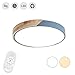 Produktbild LeMeiZhiJia 48W LED Deckenleuchte Ultra-dünne 5cm - Holz Bunte Runde Deckenlampe für Schlafzimmer Küche Büro Wohnzimmer, Dimmbar