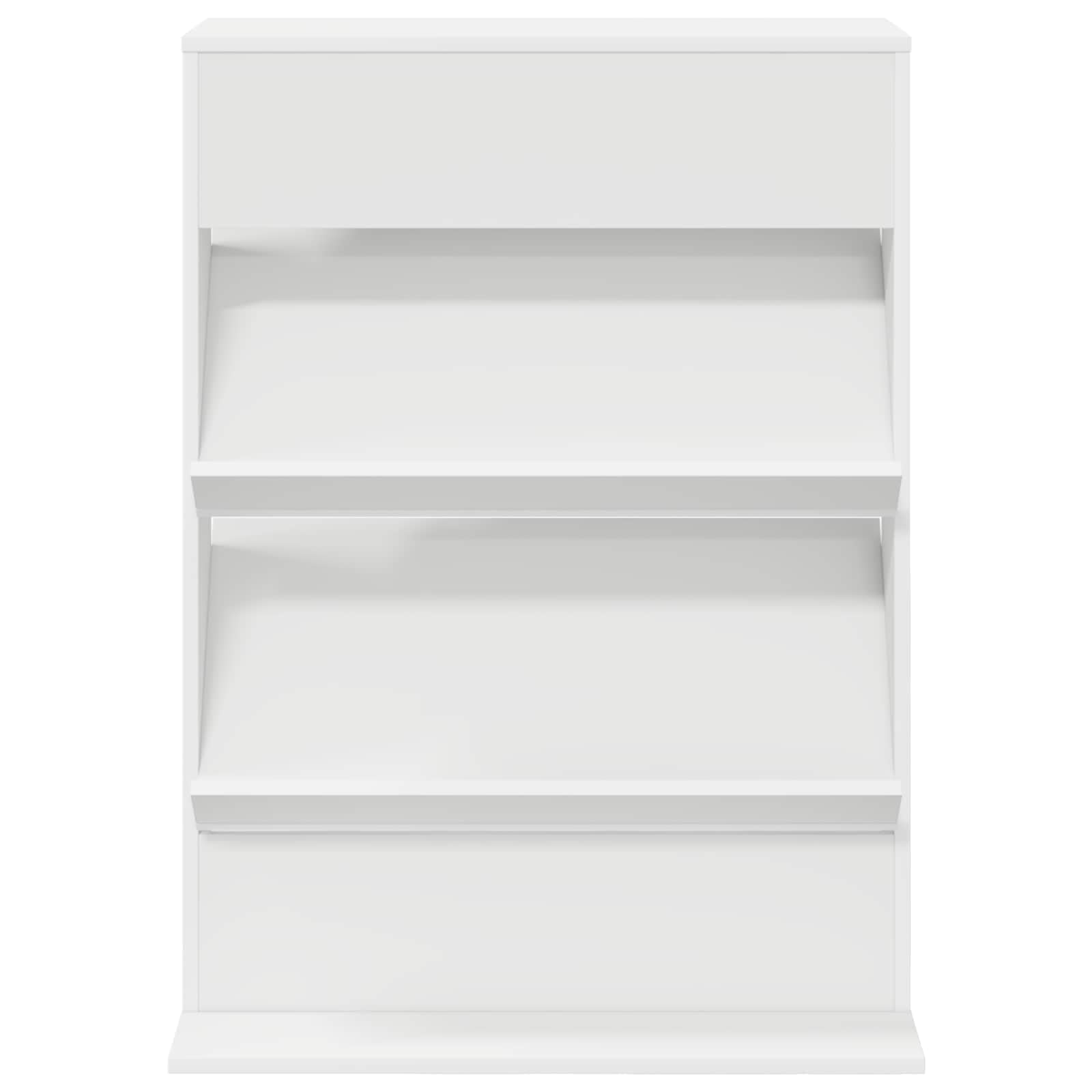 Hothingwell Portariviste in legno di ingegneria bianco 70 x 41 x 96 cm, mensola riviste design minimalista per soggiorno ufficio camera da letto, archiviazione libri e documenti moderni