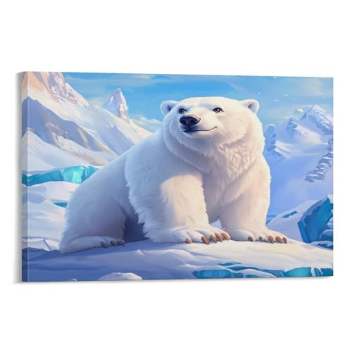 Impression sur toile ours polaire premium TDSNKAVHB, décoration murale de 30x45cm