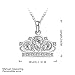 Godyce Crown Princess Pendant Necklace Plated Sterling Silver for Women Zircon Jewelry