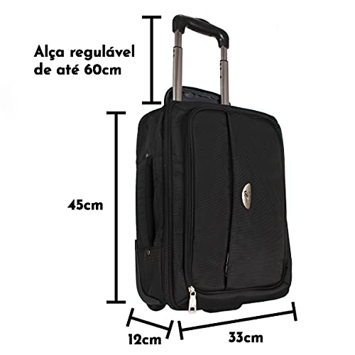MOCHILA EXECUTIVA 2 EM 1 COM ALÇA E RODINHAS PARA NOTEBOOK 17 POLEGADAS…