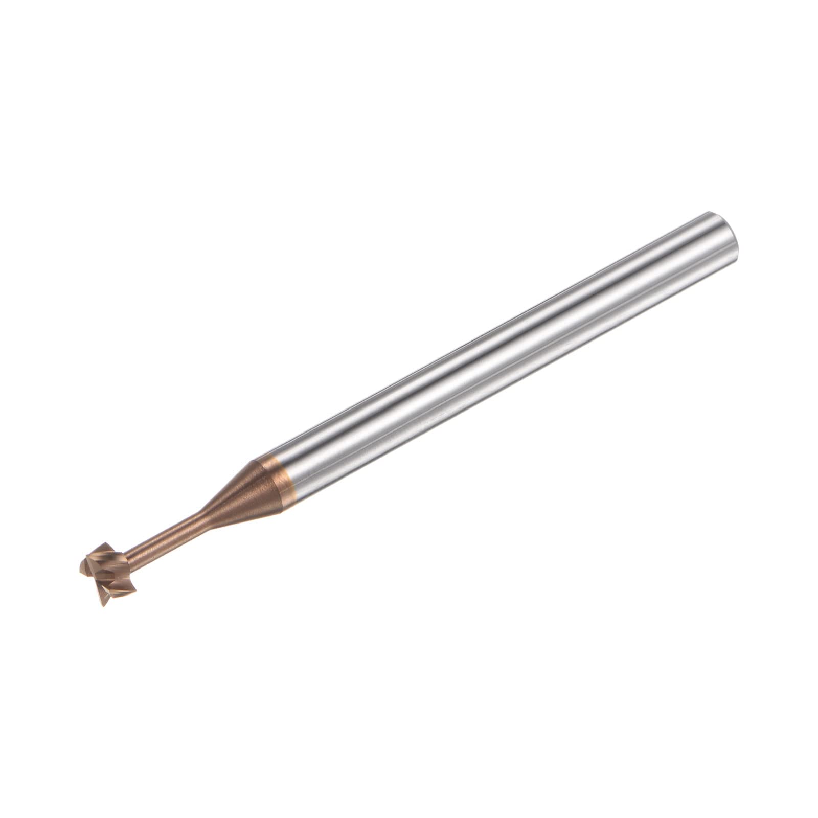 sourcing map T Fente Fin Fraisage Moulin Coupeur 4mm Coupe 2mm Profondeur 4mm Tige Solide Carbure Titane Revêtu 4 Flûtes pour Inox Acier Alliage