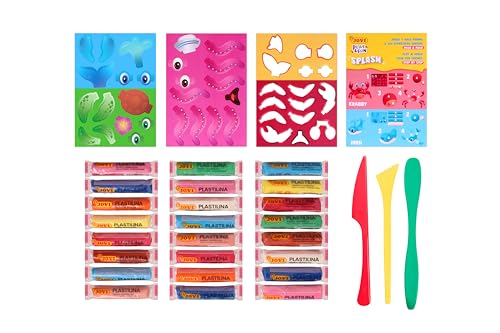 Jovi - Play&Fun Aliens - Kit Plastilina Mostri E Alieni, 24 Pillole Da 15 G, 3 Stencil Con Ritagliabili E 3 Strumenti Di Modellazione, Regali E Artigianato A Partire Dai 3 Anni (2204) - 3