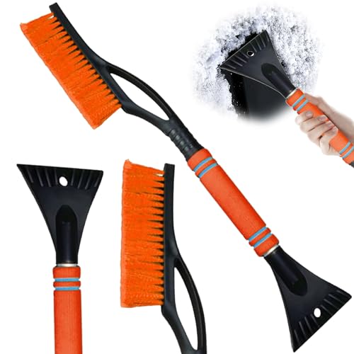 Raschietto per Ghiaccio per Auto con Scopa, 2in1 Raschiaghiaccio Spazzola per Neve, Raschietto Ghiaccio per Auto, Raschiaghiaccio Rimovibile con Impugnatura Morbida Antiscivolo per Auto, Camion E SUV