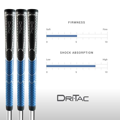 Winn Dri-Tac Midsize Golf Grip Black Blue +1/16 Inch